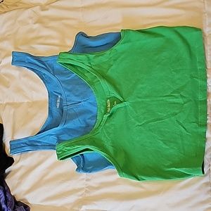 Wild fable cropped tanks neon blue and green size small